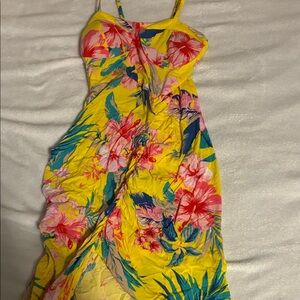 Floral Yellow Mini Dress